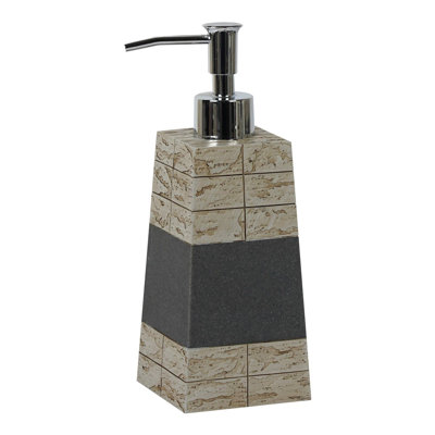 Bouteille de pompe à savon Oneita | Meuble-lavabo de salle de bain et évier de cuisine, contient savon, lotion et assainisseur | Pierre antique
