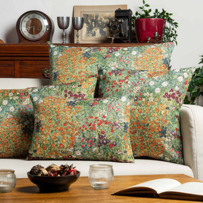 Monet’s Garden Cushion in Meadow, 58x38cm, Feather filled