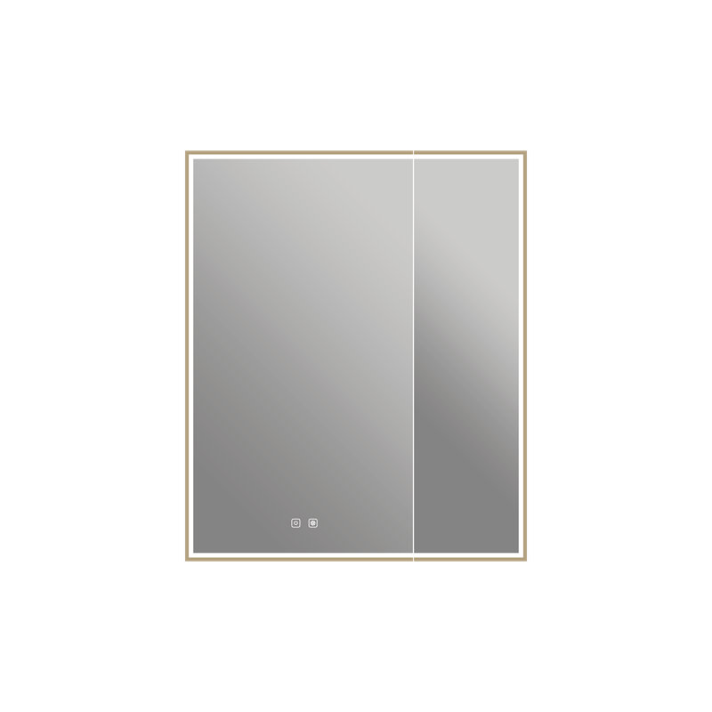 Armoire à pharmacie avec cadre à DEL 30 "x 36" Nova avec miroir grossissant à l'intérieur, température et luminosité réglables, avec désembueur chauffant, éclairage extérieur et intérieur - bronze brossé