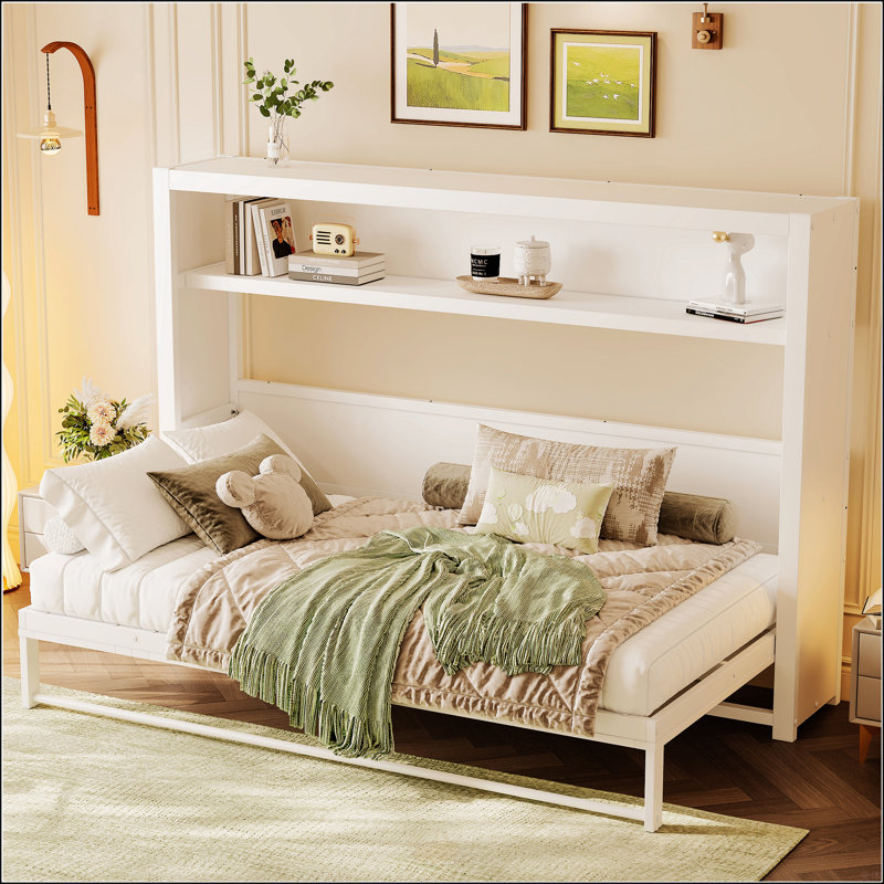 Lit escamotable simple avec tablettes
