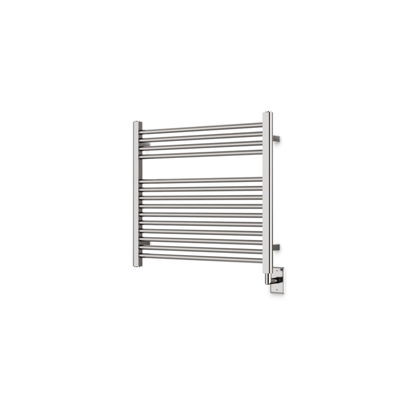 Denby Wall Mount Electric Towel Warmer, Brushed Nickel, 27" H x 29.5" W x 5.19" D