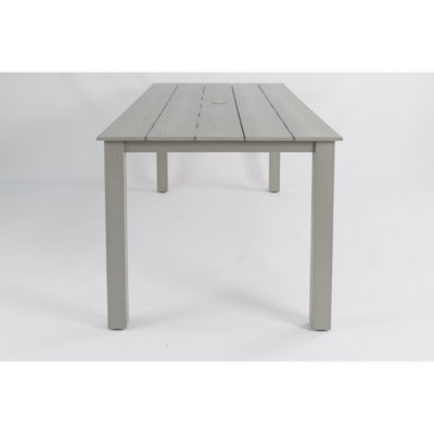 Large End Tables Dining Table, HIPS Wood Look, Modern Outdoor Patio