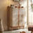 33.07" Brown Solid wood Ash Rattan Shoe Storage
