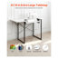Table de couture blanche multifonctionnelle avec tablette latérale pliable et rangement réglable, bureau d'ordinateur à pattes en acier pour la maison ou l'atelier