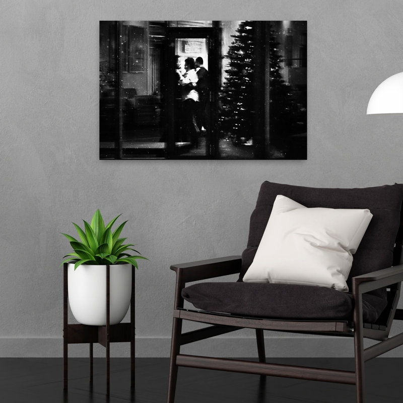Christmas City Night Abstract Contemporary Christmas Tree City Wall Art Print 1 Piece Wrapped Canvas Wall Art