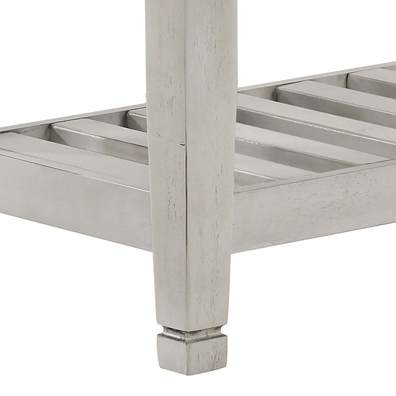 Banc antique avec tablette de rangement et siège rembourré