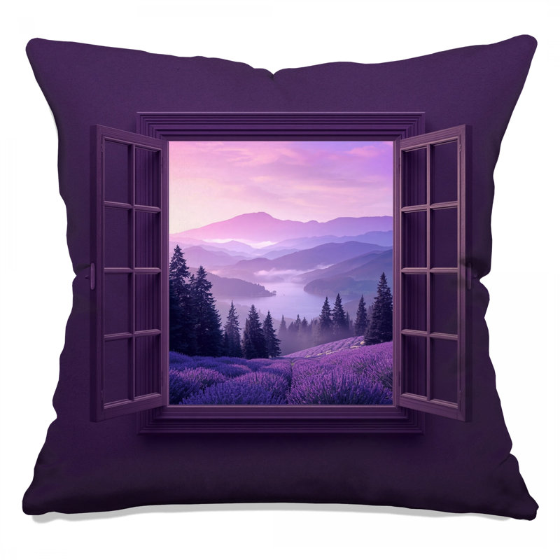Coussins Lavande Mountain View, 18 x 18 pouces