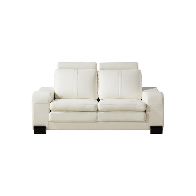 Vierra 65'' Faux Leather Loveseat, Ivory