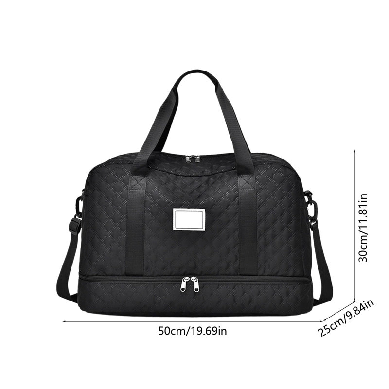 Sac à dos de sport avec compartiments séparés pour les articles secs et mouillés Sac à bandoulière pour femme, Noir