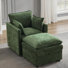 Ensemble de 2 chaises d'appoint et repose-pieds rembourrés avec compartiments cachés