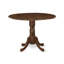 Ensemble de salle à manger 5 pièces composé d'une table de salle à manger ronde avec Dropleaf et 4 chaises de cuisine Parson, noyer antique