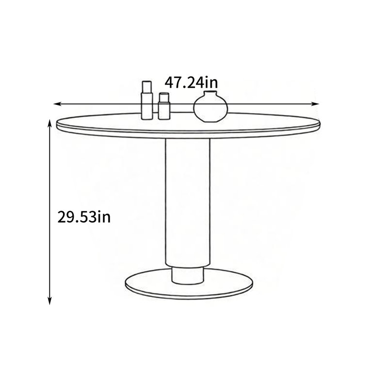 Table de salle à manger ronde de petite taille, Noir
