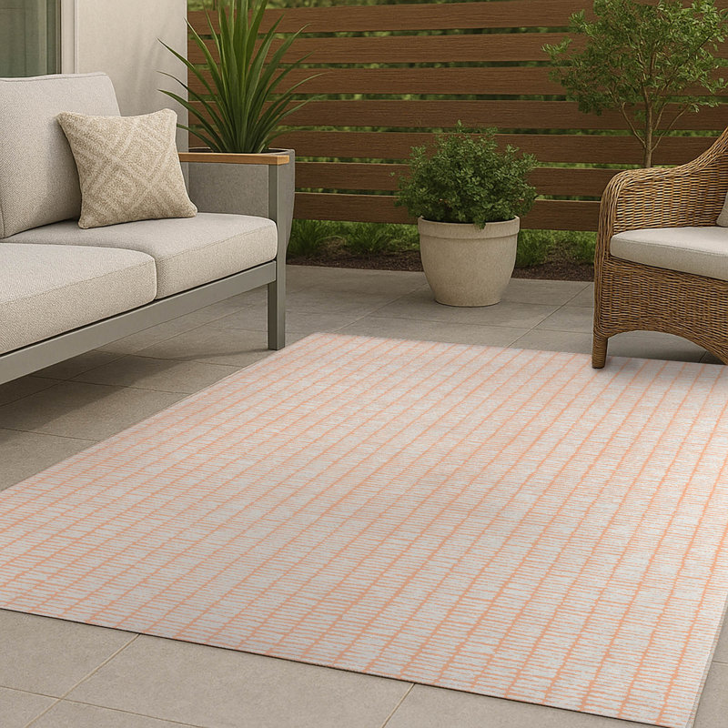 Ricky Row Non-Slip Outdoor Rug, Rectangle 8' x 10'