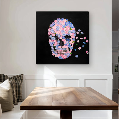 Flower Skull - Floral Metal Print for Home Decor | Unique Art