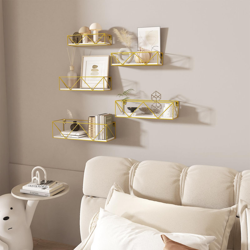 Biram Floating Shelf, Gold