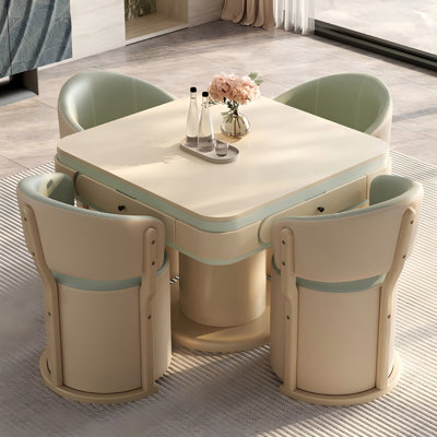 Modern Light Luxury Fully Automatic Solid Wood Mahjong Dining Table for Chinese Rules
