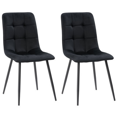 Chaise d'appoint en velours capitonné Steller