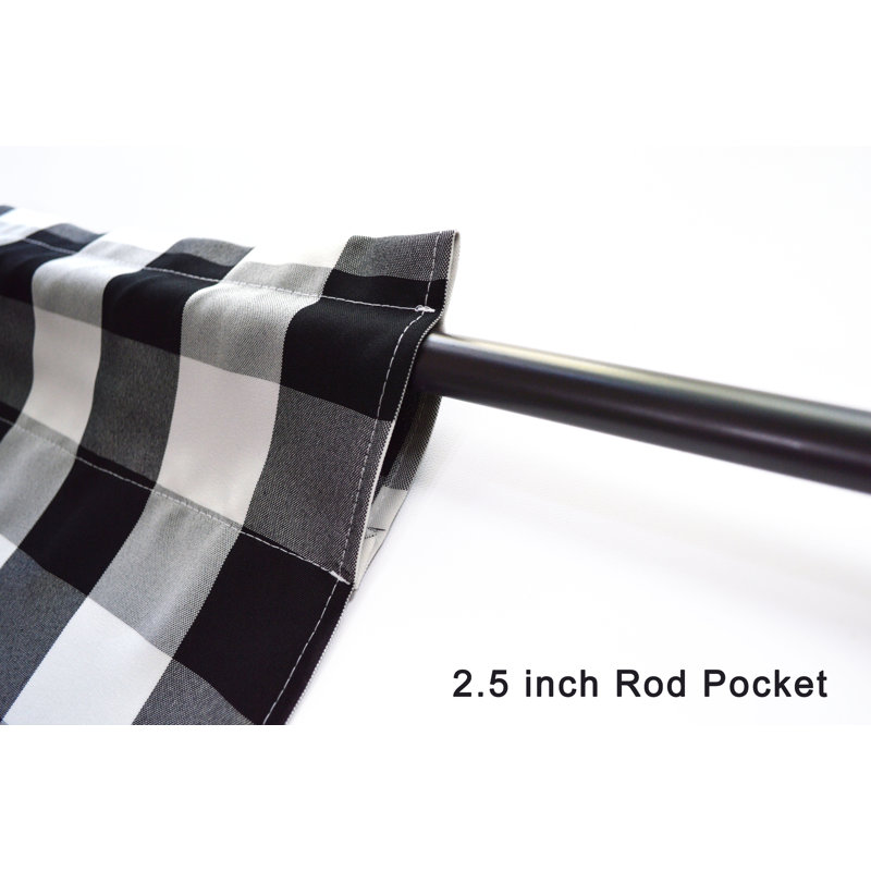 Leonelo Checkered Tailored Window Valance, Black/White