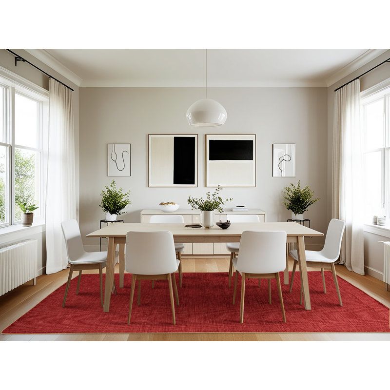 Machine Washable Solid Brown Area Rug, Rectangulaire 7 pi x 10 pi