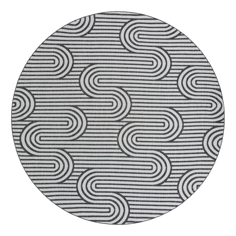 Geometric Indoor / Outdoor Rug, Round 12'