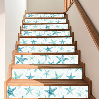 Peel and Stick Wallpaper Contact Paper Colourful Seamless sea star Fish Hand drawn sea star for fabric Design Self Adhesive and Removable 17.7in x 118in(45x300cm)