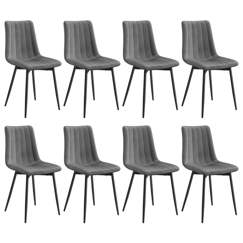 Aghaboy 44 cm H Velvet Side Chair, Dark Gray, 4