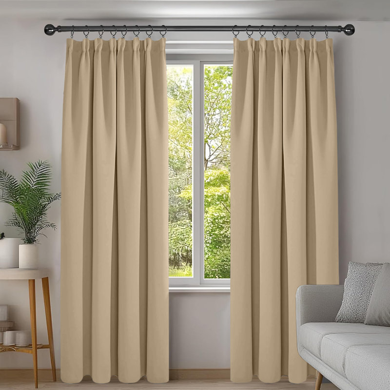 Blackout Curtain, 117cm Width x 137cm Drop, Cream