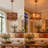 3-Light Moroccan Gemstone Pendant Light With Drum Shade