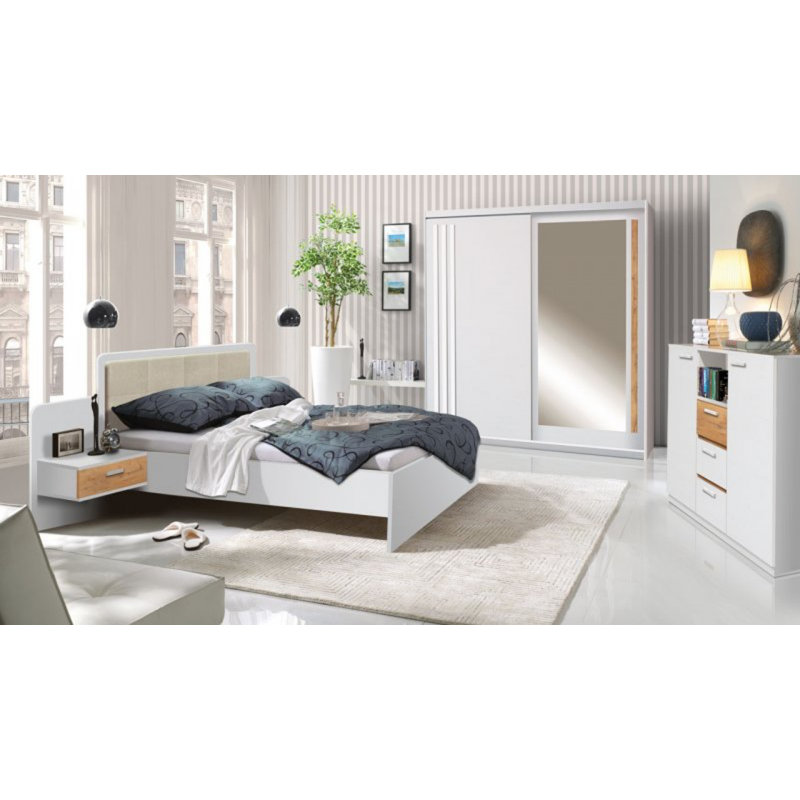 Efka Upholstered Bed, White