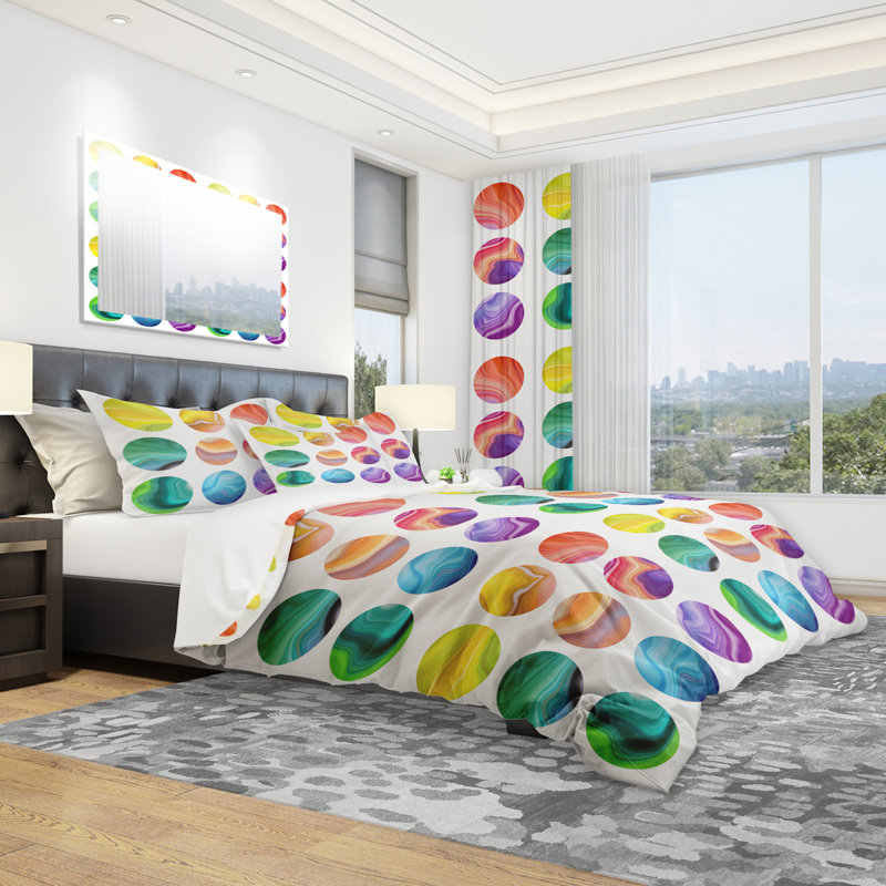 Ensemble de housse de couette moderne et contemporaine, Housse de couette double / grand + 2 taies