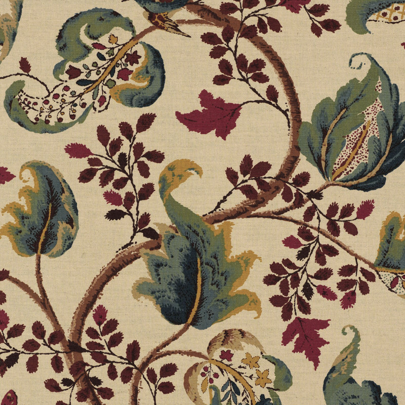 Tissu renard creux, Ivoire / brun
