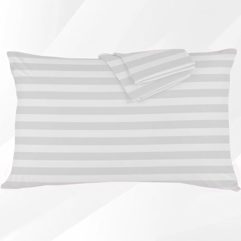 Stripe pillowcase - Set of 2, WHITE