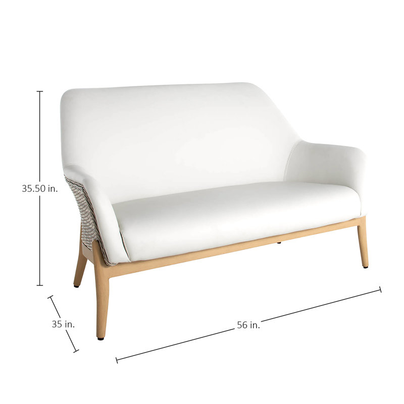 Palma 56" Wide Outdoor Loveseat with Cushions