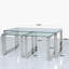 Shamir Nest of Tables for Living Room Furniture, Metal and Glass Coffee Table & Side Table-50530593