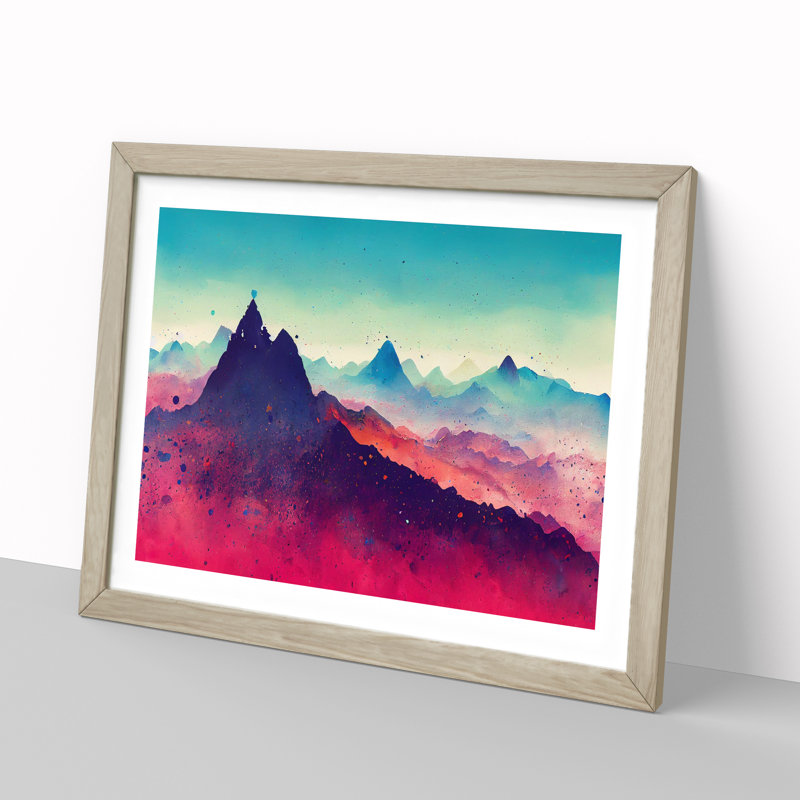 Mountain Splash Vol.5 Abstract - Framed Print, 34cm H x 46cm W x 2cm D, Oak Framed