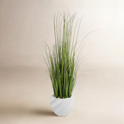 38'' Faux Onion Grass Grass in Ceramic Pot