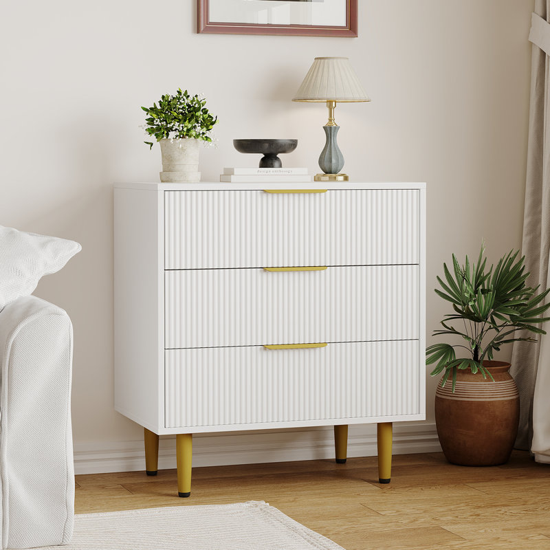 43.18 cm W Chest of 3 Drawers, White