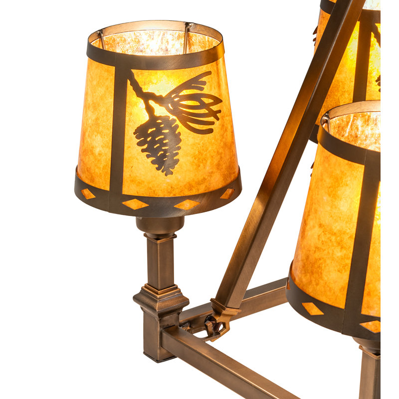38" Long  8 Light Oblong Chandelier