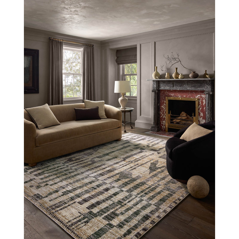 Jeremiah Brent x Loloi Bleecker Beige / Stone Area Rug, Rectangle 4' x 6'