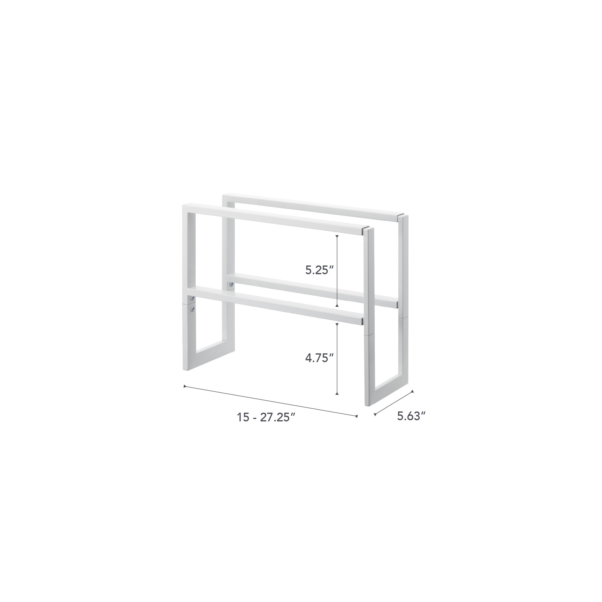 Yamazaki Home 2 Shelves Adjustable Shoe Rack, Large, Double, Steel,  Holds 6 to 12 shoes, Expandable, White
