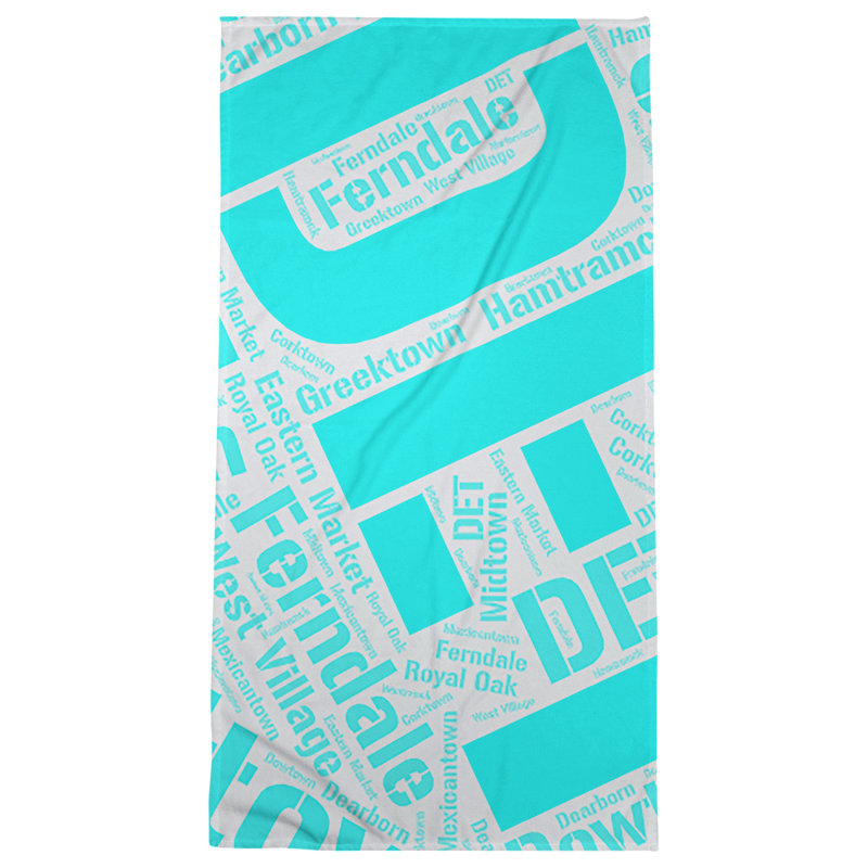 Bath Towel, Cyan, Poly/Cotton, Detroit