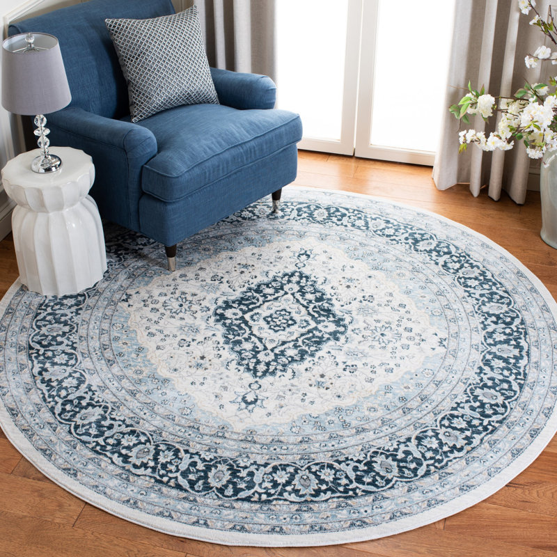 Delmer Performance Oriental Rug, Round 6'7"