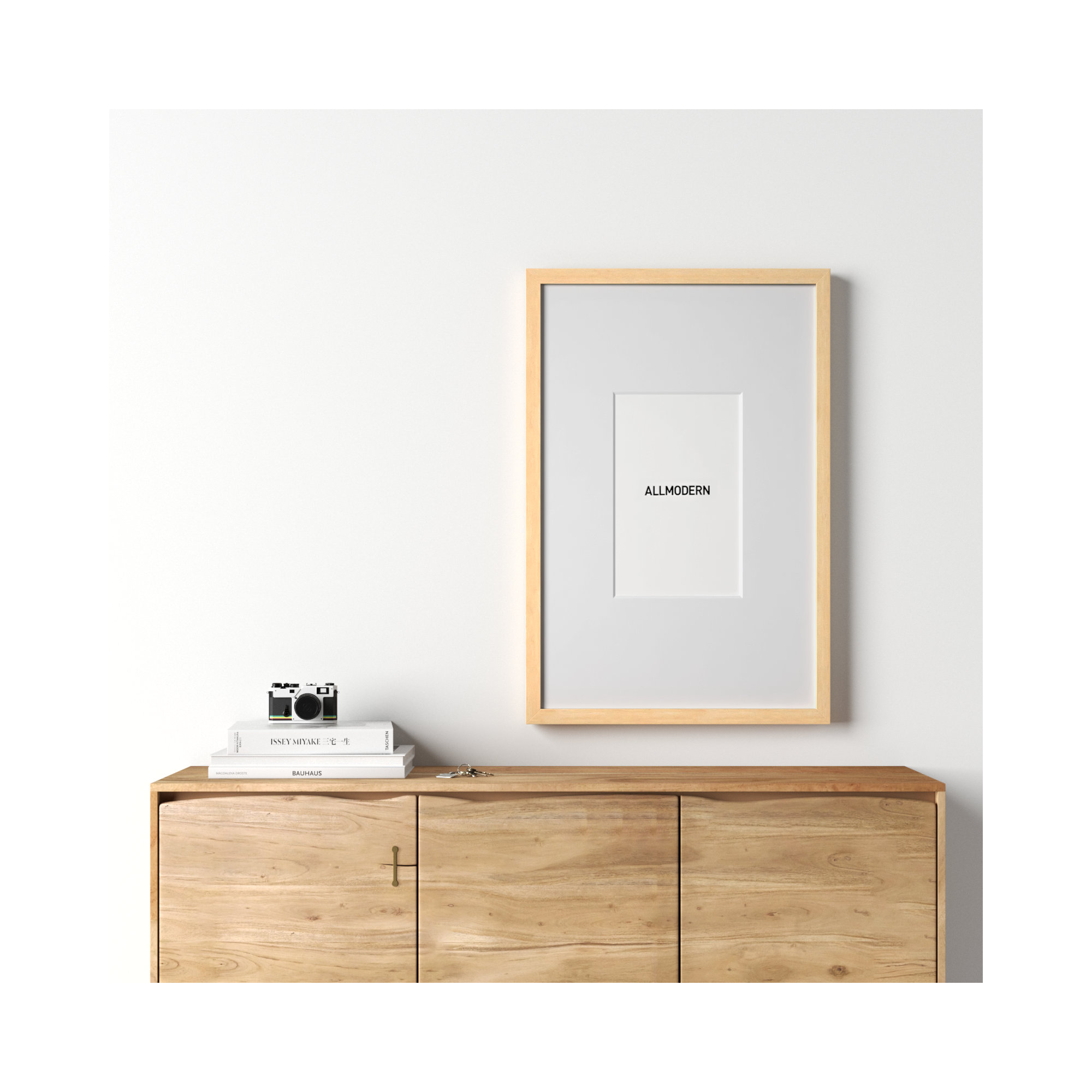 Capullo Wood Matte Picture Frame with Mat, 20" x 30", Natural, 24" x 36"