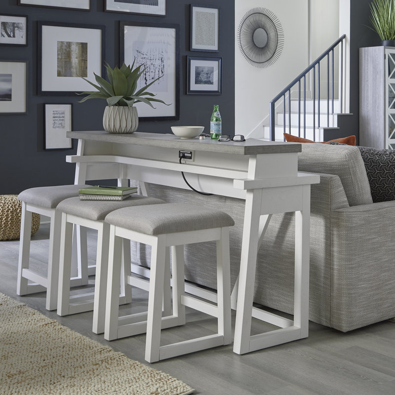 Ensemble de console de bar et tabouret avec station de charge Maddison