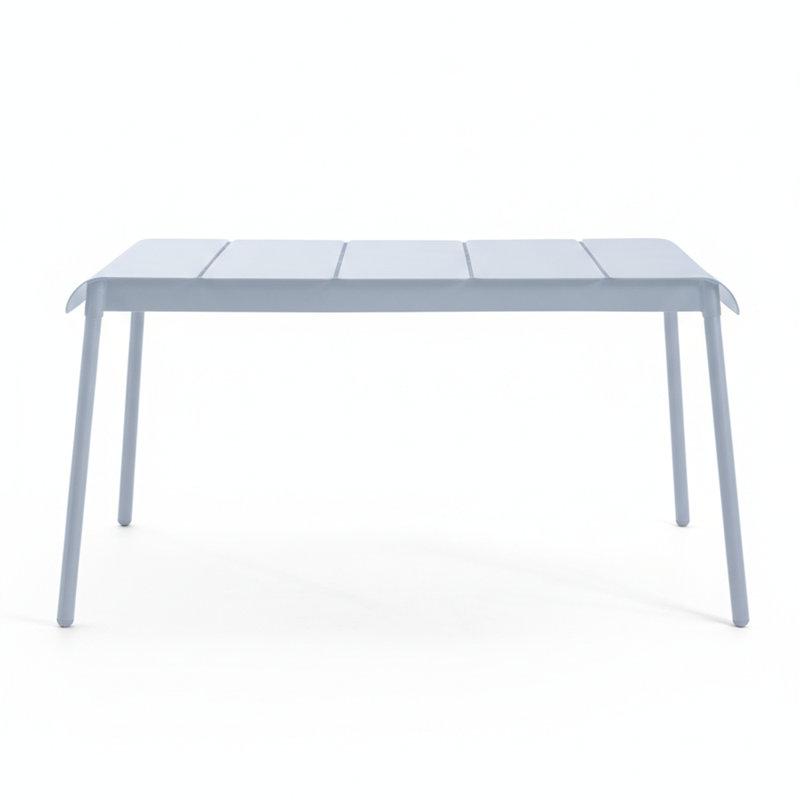 Corail Rectangular Metal Outdoor Dining Table , 56.94'' in. W 34.88'' in. D, Pastel Blue