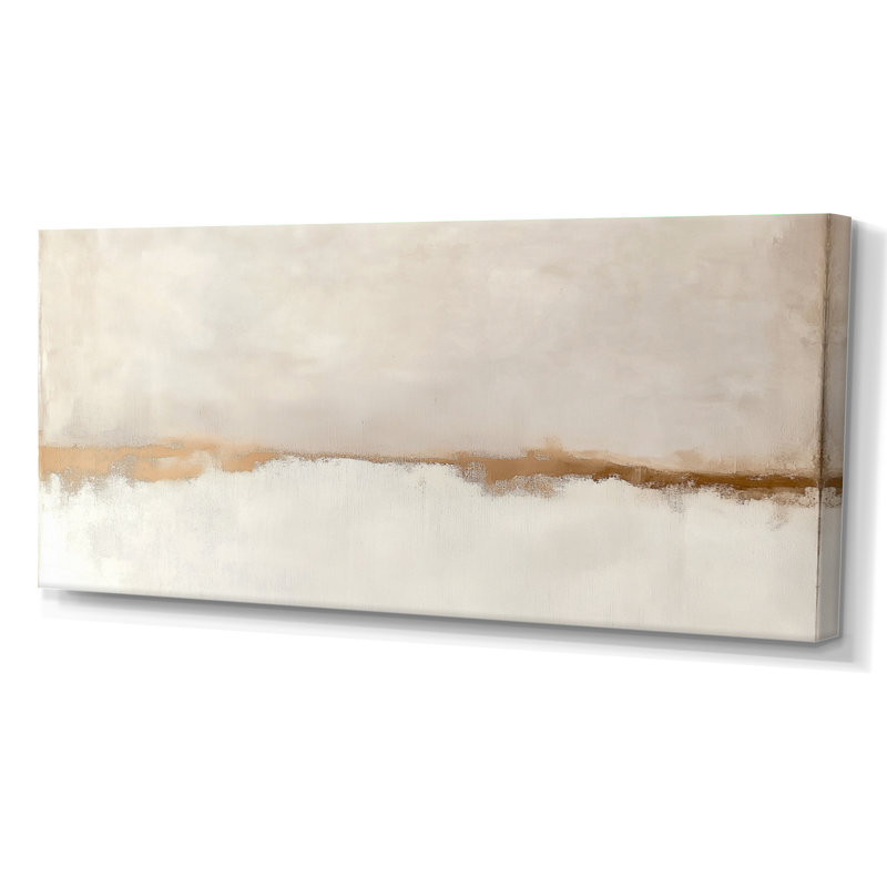 Abstrait doré blanc, lignes murales ombrées, art mural minimaliste, H 28 po x l 60 po, Toile tendue, Ne s’applique pas