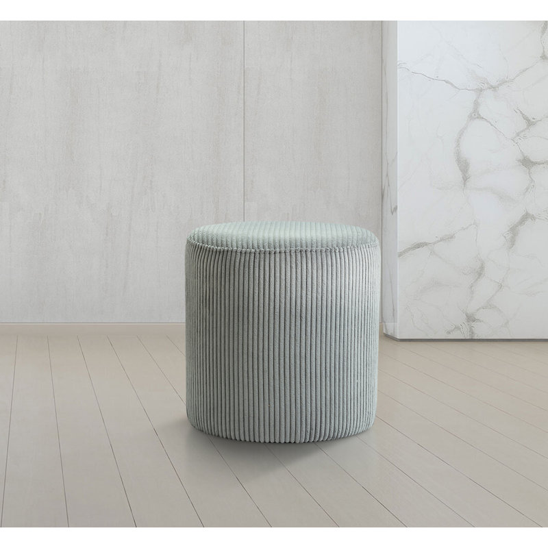 Roy Baber Upholstered Ottoman, Grey Microsuede Fabric