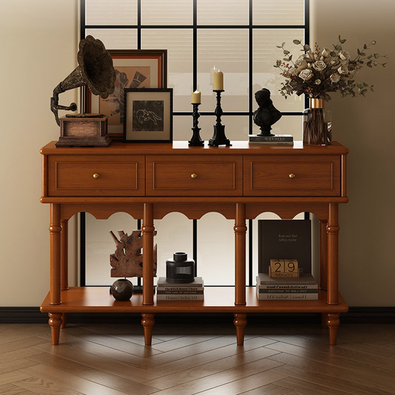 Table de buffet Elegant Farmhouse avec pieds tournés