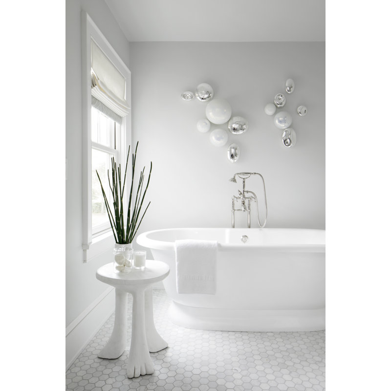 Palladian® Clawfoot Tub Faucet, Satin Nickel, Industrial Metal Lever Handle