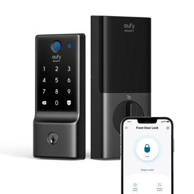 Smart Lock C220, Fingerprint Keyless Entry Door Lock, Built-in Wi-Fi, App Remote Control, Front Door Smart Deadbolt, IP53 Waterproof